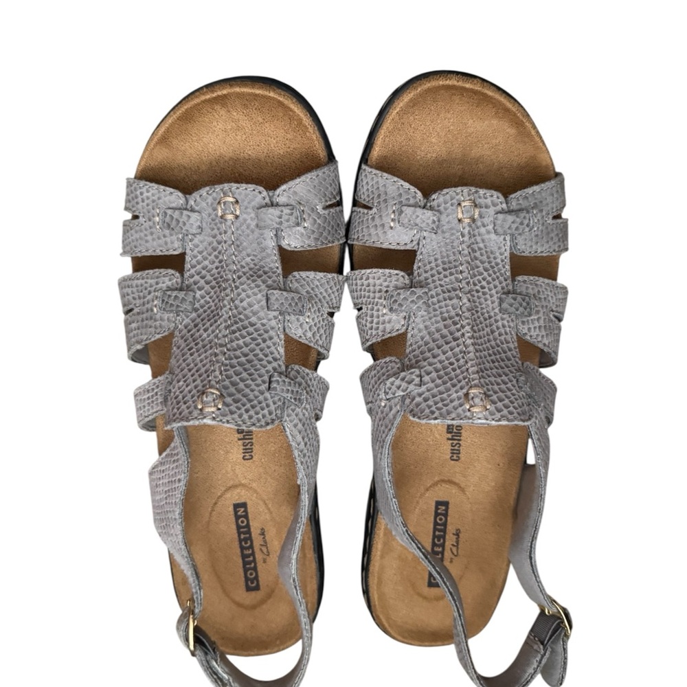 Clarks Gray Textured Sandals